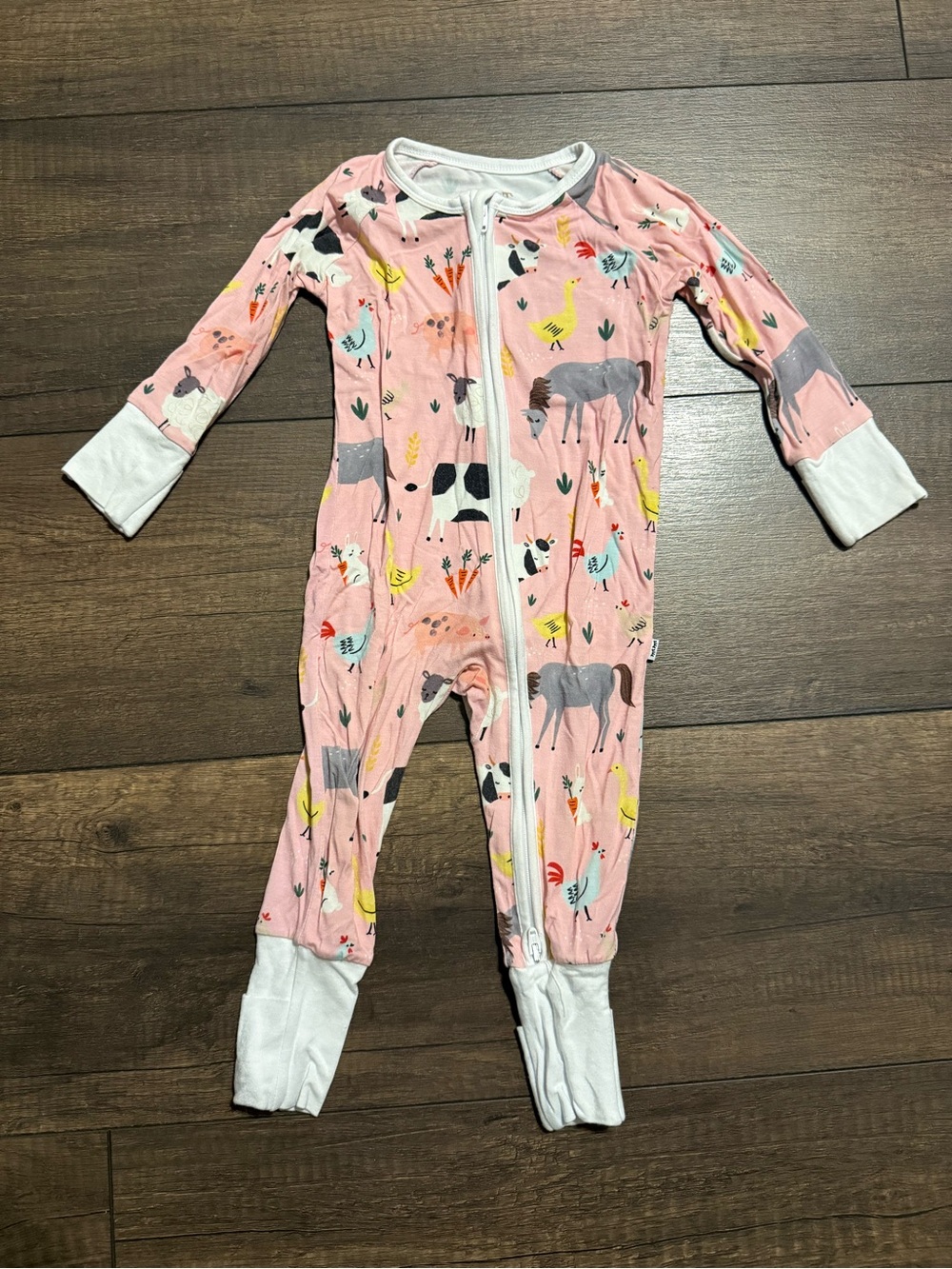 Little Sleepies Pink Farm Animals Zippy